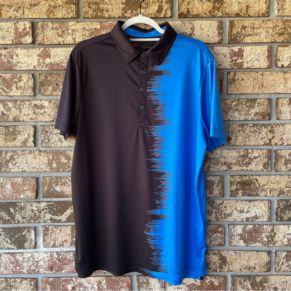 Men’s Jamie Sadock Polo Size Large Black & Blue Beauty! Excellent condition!